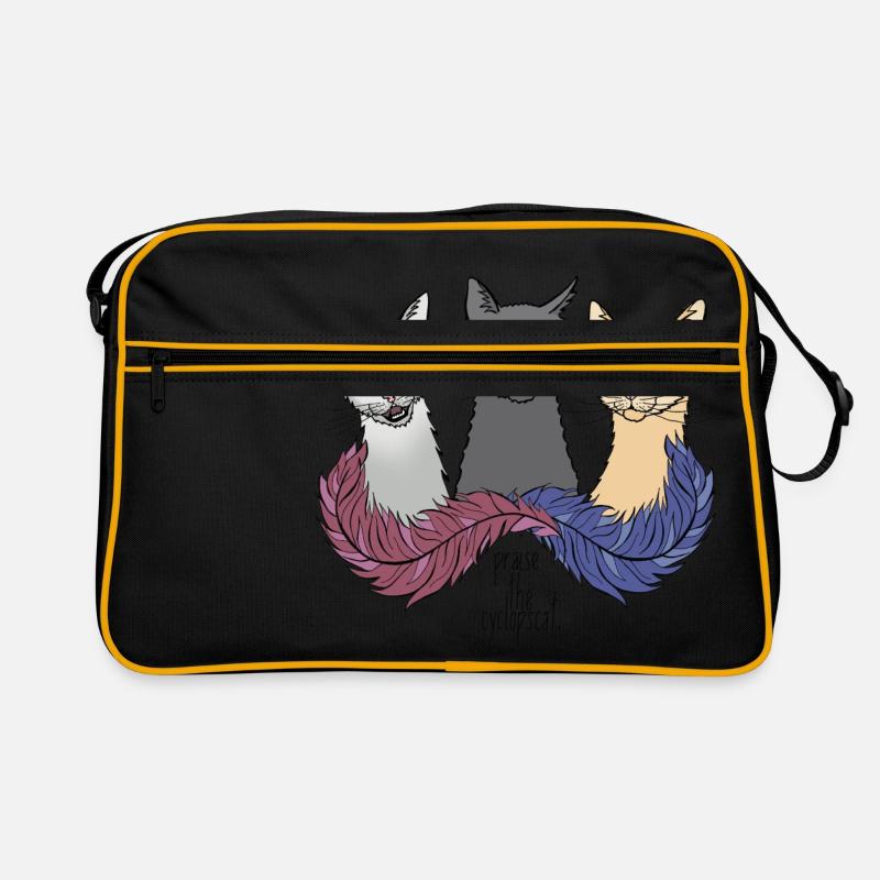 praisethecyclopscats - Retro Tasche - Schwarz/Gold
