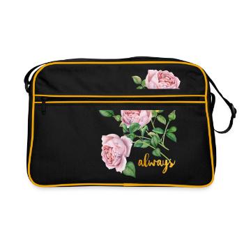 I love you- ALWAYS -Ich liebe dich- immer - Retro Tasche - Schwarz/Gold - Vorne