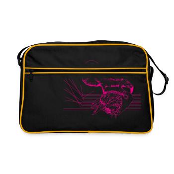flamand rose - color - Sac Retro - noir/or - Devant