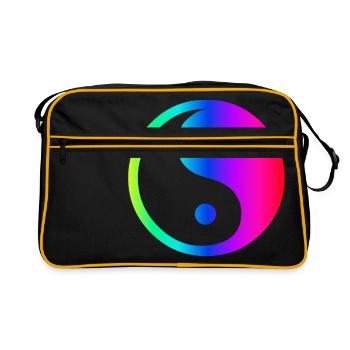 Rainbow Ying Yang - Retro Bag - black/gold - Front