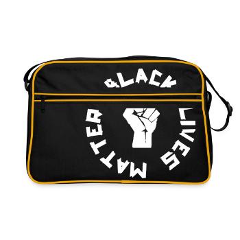 BLACK LIVES MATTER ROUND - Sac Retro - noir/or - Devant