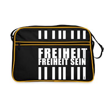 52_Freiheit_1_ - Retro Tasche - Schwarz/Gold - Vorne