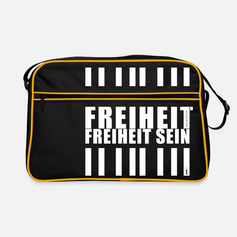 52_Freiheit_1_ - Retro Tasche - Schwarz/Gold