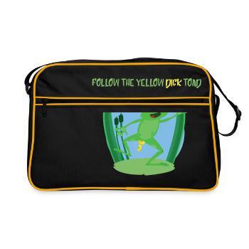 Follow the yellow dick toad - Retro Bag - black/gold - Front