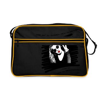 Überrasche dich - Retro Tasche - Schwarz/Gold - Vorne