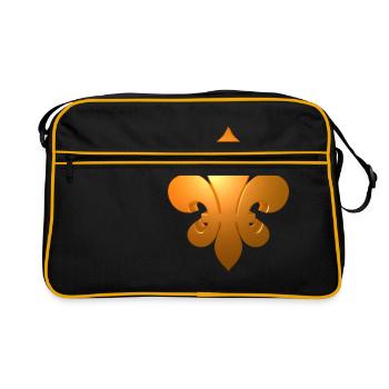 Fleur de Lys lily symbol gold - Sac Retro - noir/or - Devant