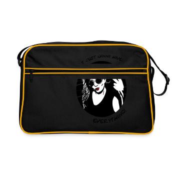 Girls just wanna have - Retro Tasche - Schwarz/Gold - Vorne