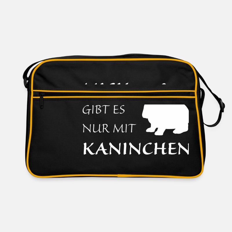 Kaninchen - Retro Tasche - Schwarz/Gold