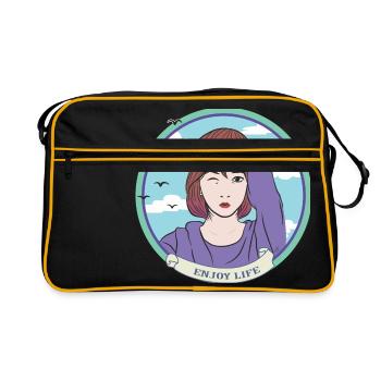 profiter de la vie - profiter de la vie - Sac Retro - noir/or - Devant