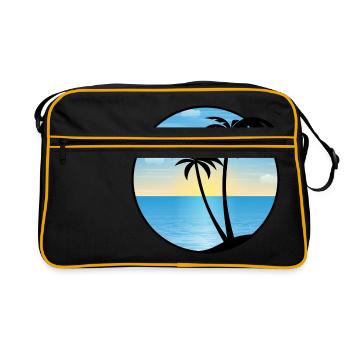 Palms vacances 01 Allround Designs - Sac Retro - noir/or - Devant
