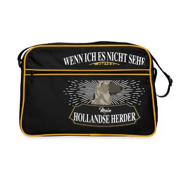 HOLLANDSE-HERDER - Retro Tasche - Schwarz/Gold - Vorne