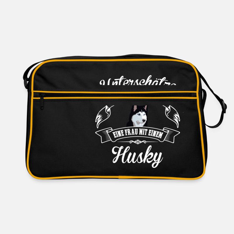 Husky - Retro Tasche - Schwarz/Gold