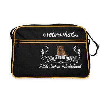 Altdeutscher Schäferhund - Retro Tasche - Schwarz/Gold - Vorne