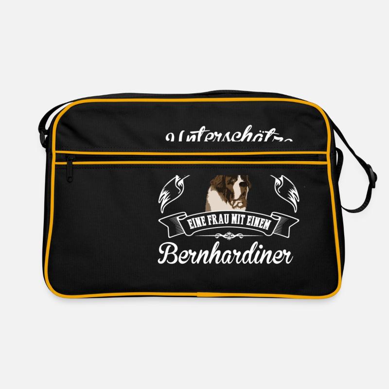 Bernhardiner - Retro Tasche - Schwarz/Gold