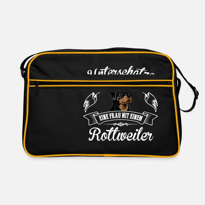 Rottweiler - Retro Tasche - Schwarz/Gold