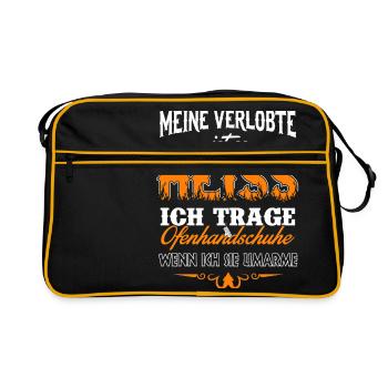 Meine Verlobte ist so heiß - Retro Tasche - Schwarz/Gold - Vorne
