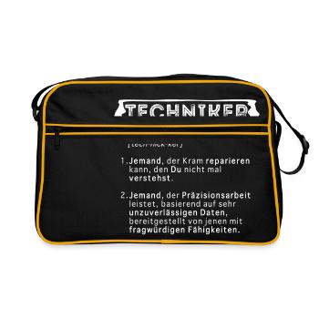 TECHNIKER WÖRTERBUCH - Retro Tasche - Schwarz/Gold - Vorne