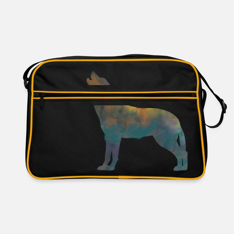 heulender Wolf Retro Bag