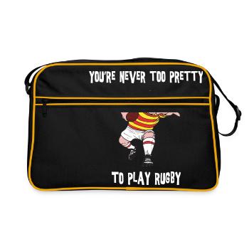 Rugby Vous n'êtes jamais trop jolie pour jouer au rugby - Sac Retro - noir/or - Devant