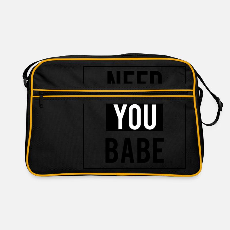Need u babe | Valentine's Day | gift - Retro Bag - black/gold