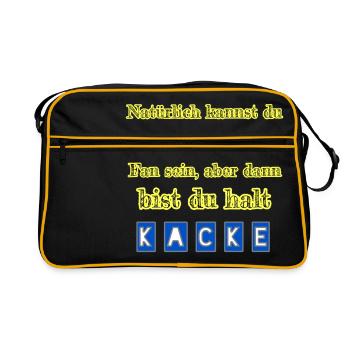 Schalke - Kacke - Retro Tasche - Schwarz/Gold - Vorne