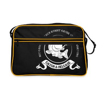 CArphunter KArpfen Catch & Release - Retro Tasche - Schwarz/Gold - Vorne