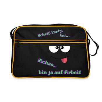 Scheiß Party - Retro Tasche - Schwarz/Gold - Vorne