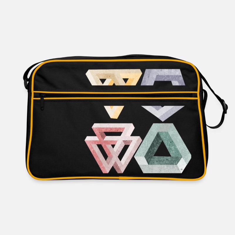optische Täuschungen - Retro Tasche - Schwarz/Gold