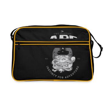 Two Wheeled Ape Windy Biker T shirt - Retro Bag - black/gold - Front