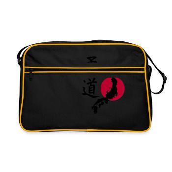 Judo avec la carte du Japon - Sac Retro - noir/or - Devant