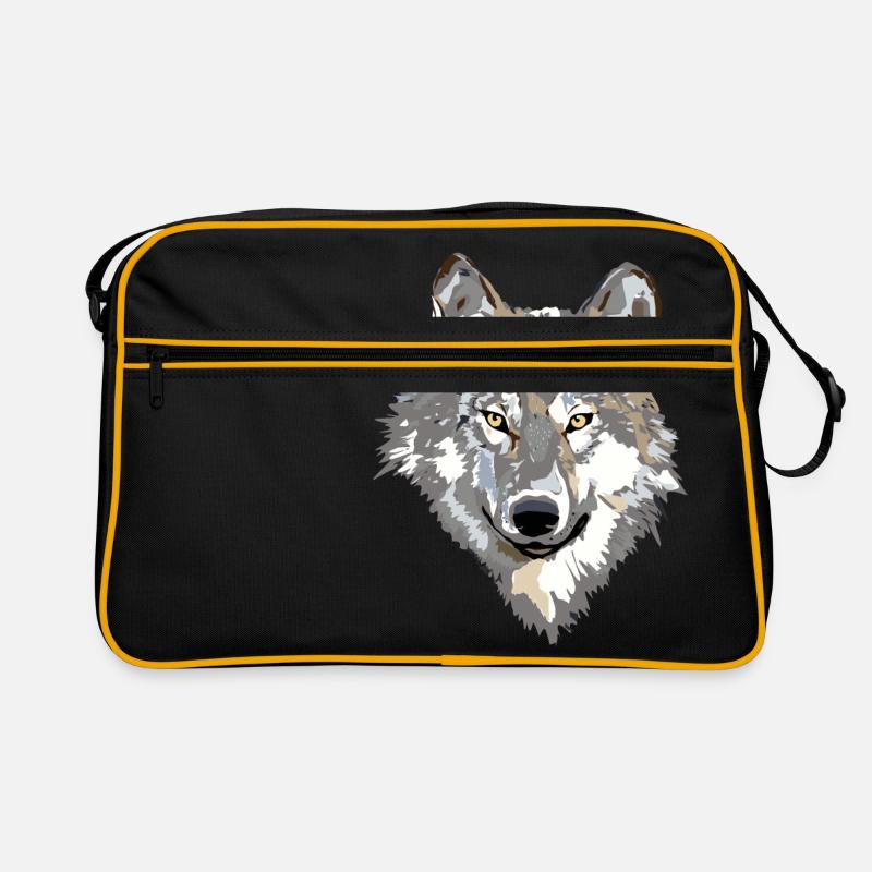 Der Wolf - Retro Tasche - Schwarz/Gold