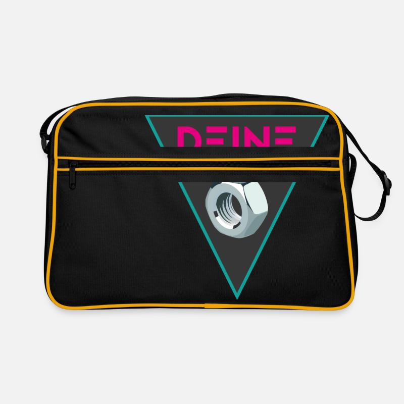 Deine ... Dreieck - Retro Tasche - Schwarz/Gold