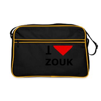 I Love Zouk Shirt - DanceShirts - Retro Bag - black/gold - Front