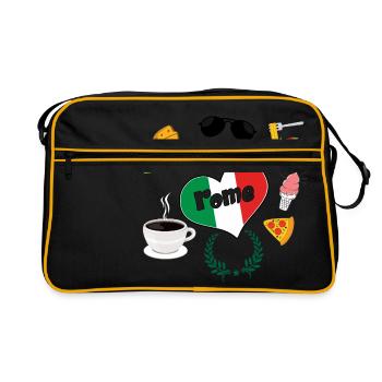 Ich liebe Rom 2 - Retro Tasche - Schwarz/Gold - Vorne