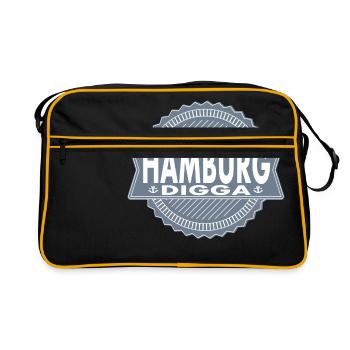 HAMBURG DIGGA - Retro Tasche - Schwarz/Gold - Vorne