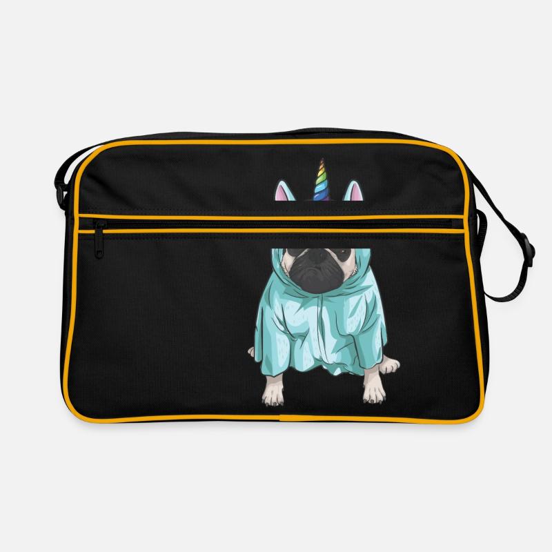Mopsicorn Vol 2. | Pug comme une licorne - Sac Retro - noir/or
