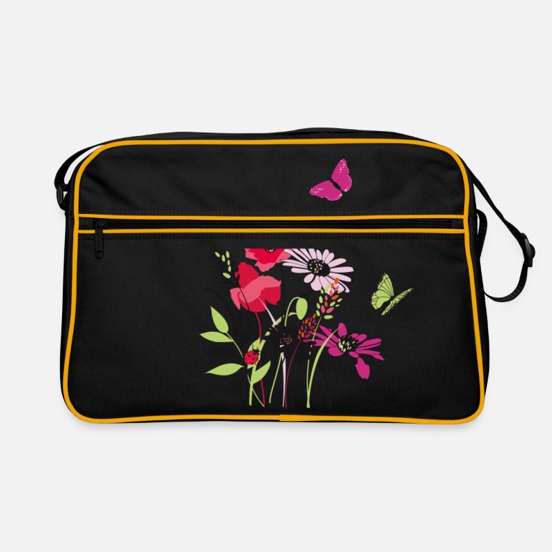 Fleurs et papillon Sac Retro