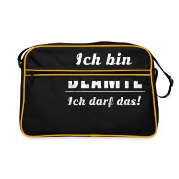 Ich bin Beamte, ich darf das! - Retro Tasche - Schwarz/Gold - Vorne