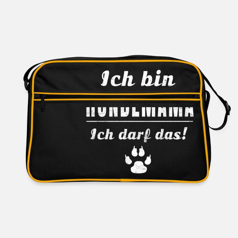 Ich bin Hundemama, ich darf das! Retro Tasche