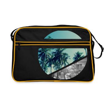 Strand und Stadt - Retro Tasche - Schwarz/Gold - Vorne