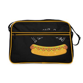 J'adore les chiens. Les hot-dogs ^^ - Sac Retro - noir/or - Devant