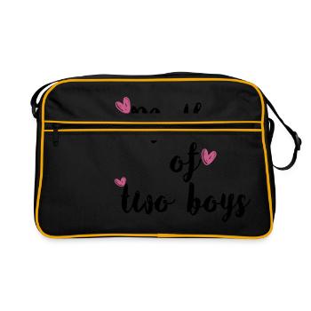 Mère de deux garçons T-shirt - Sac Retro - noir/or - Devant