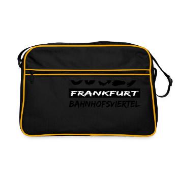60329 Frankfurt Bahnhofsviertel - Retro Tasche - Schwarz/Gold - Vorne