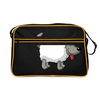 Wolf im Schafspelz - Retro Tasche - Schwarz/Gold - Vorne