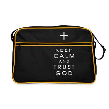 keep calm and trust god - Sac Retro - noir/or - Devant