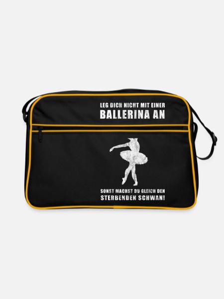 Ballerina | Balletttänzerin | Ballett | Tanzen - Retro Tasche - Schwarz/Gold