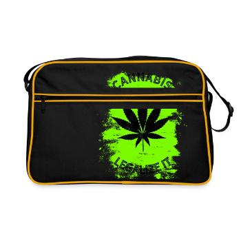 Légaliser le cannabis - Légalisation de la marijuana THC - Sac Retro - noir/or - Devant