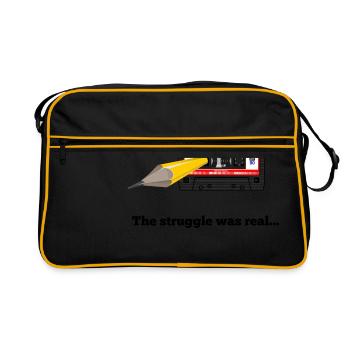 The Struggle was real - cassette - Retro Bag - black/gold - Front