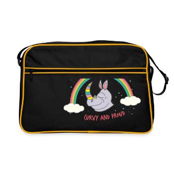 Curvy and Proud Rhino - Retro Bag - black/gold - Front