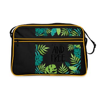 Wild und frei - Retro Tasche - Schwarz/Gold - Vorne